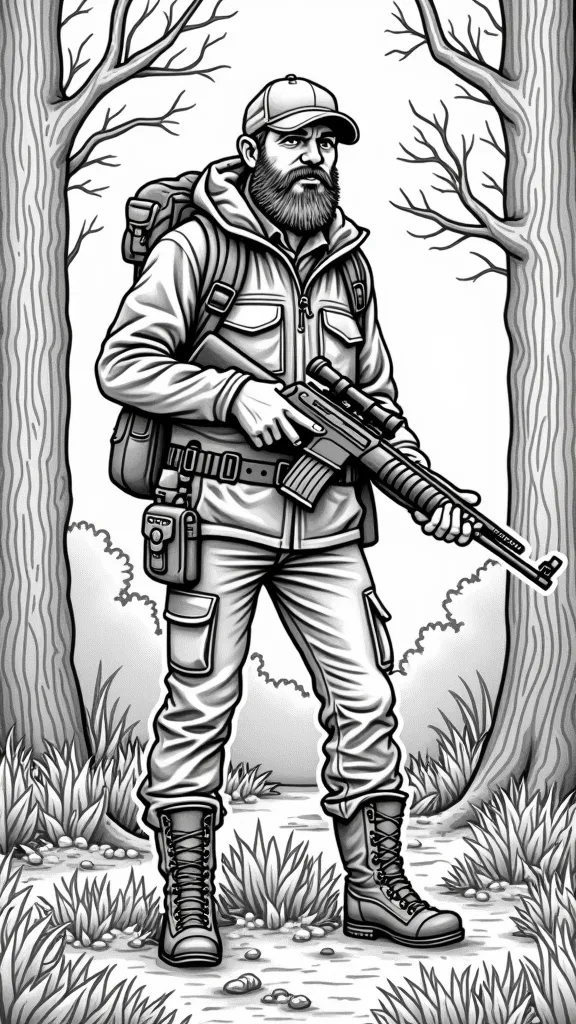 coloriage de chasseur